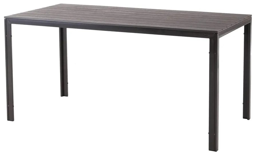 Tavolo da pranzo per giardino California NEW GARDEN in acciaio con piano in polietilene antracite per 6 persone 78x156cm