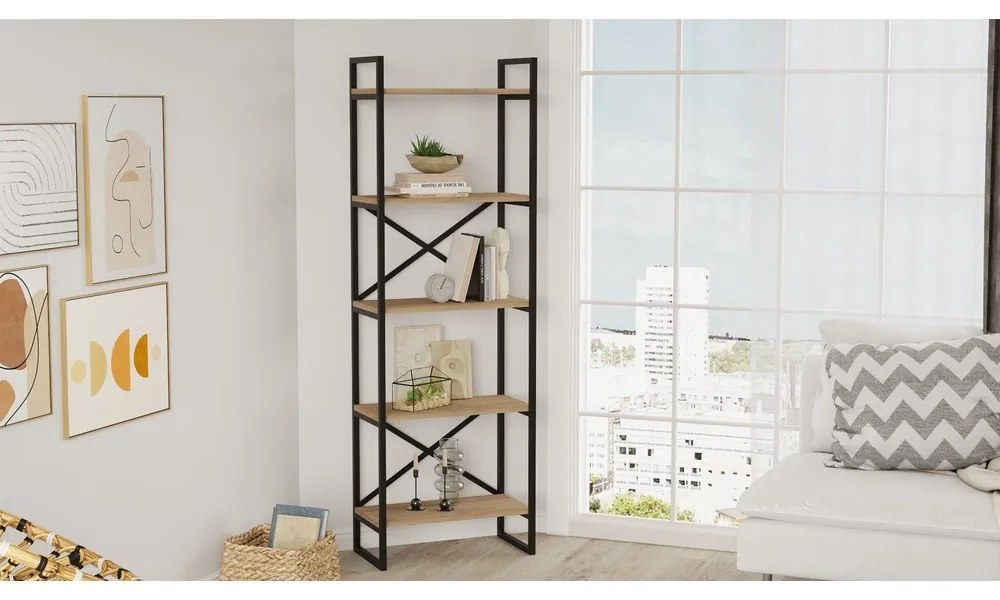 Scaffale in rovere nero/naturale 58x175 cm Dusan - Marckeric