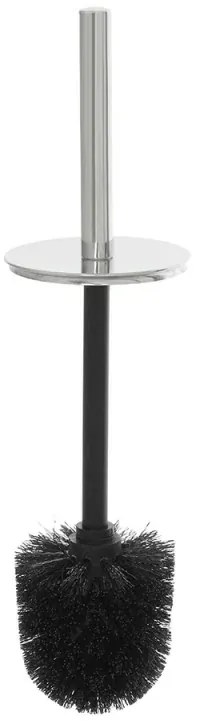 Portascopino tondo in acciaio inox con setole nere e secchio estraibile