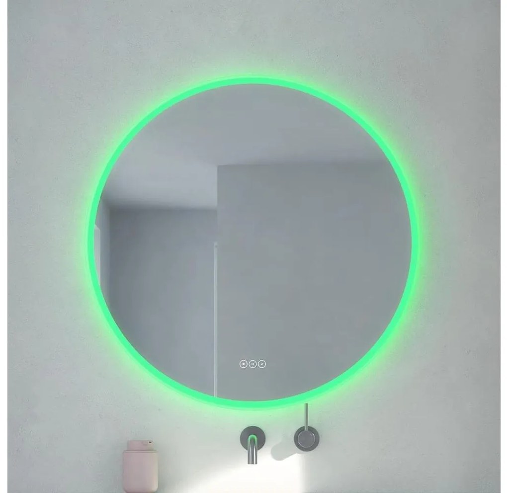 Brilagi-LED RGBW dimmerabile, specchio riscaldato con retroilluminazione CLARA PRO 19W/230V Ø 60 cm IP44 + telecomando