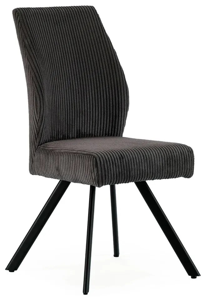 Set di 2 sedie da pranzo in velluto a coste grigio scuro Anibal - Marckeric