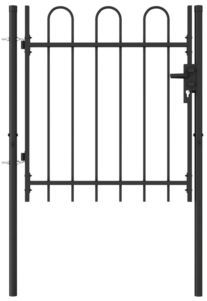 Cancello A Singola Anta Con Archi İn Acciaio 1x1 M Nero /