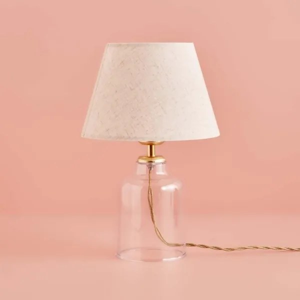 Lampada da tavolo AYD 1xE27/40W/230V crema/trasparente