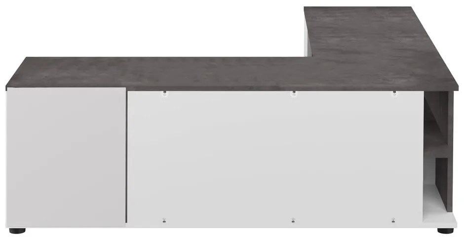 Tavolo TV grigio e bianco in cemento 130x46 cm Angle - TemaHome