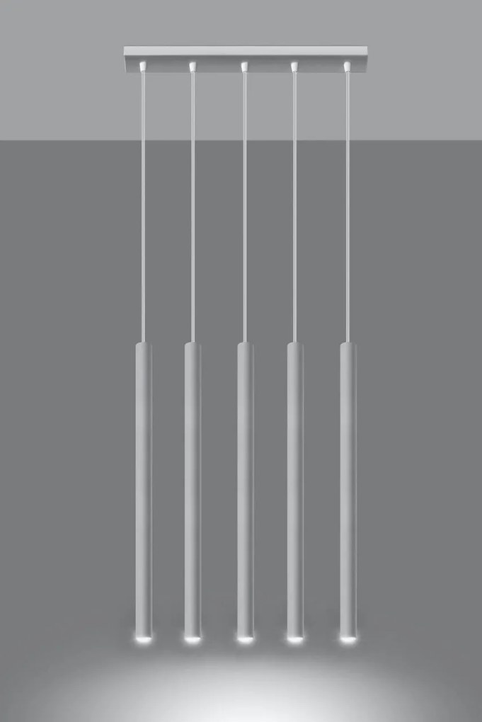 Lampadario in Acciaio a sospensione 5xG9 PASTELO 5 Bianco