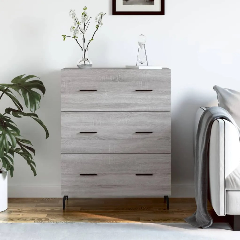 Credenza grigio sonoma 69,5x34x90 cm in legno multistrato