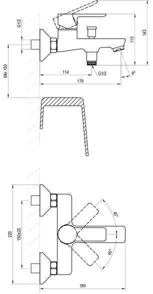Ravak X070491 - Miscelatore per vasca SOLAR nero