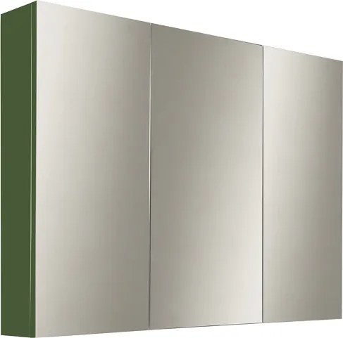 Specchio contenitore bagno a 3 ante 80xh60 cm in legno Verde Opaco