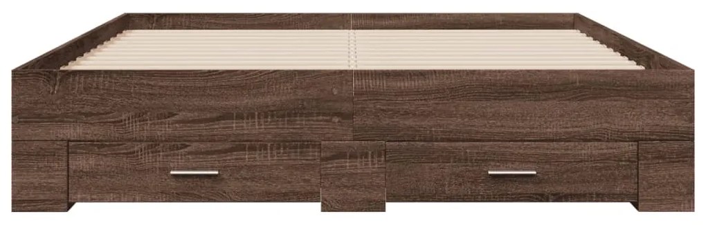 Giroletto cassetti rovere marrone 160x200 cm legno multistrato