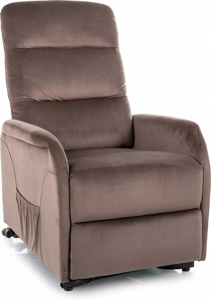 Poltrona reclinabile elettrica Jupiter M Velvet cappuccino – 69x91/164x105 cm