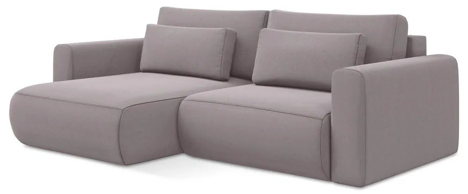 Divano angolare lavanda allungabile/con contenitore (con penisola a sinistra/con chaise lounge) con rivestimento in velluto Kapua – Makamii