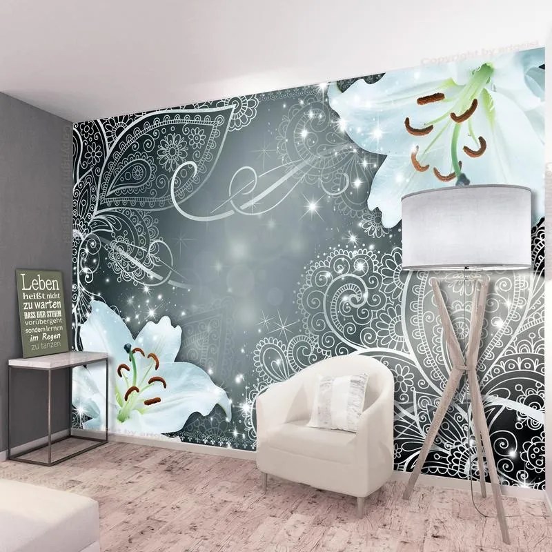 Fotomurale adesivo  Oriental Wings (Grey)  Larghezza x Altezza Home decor 245x175