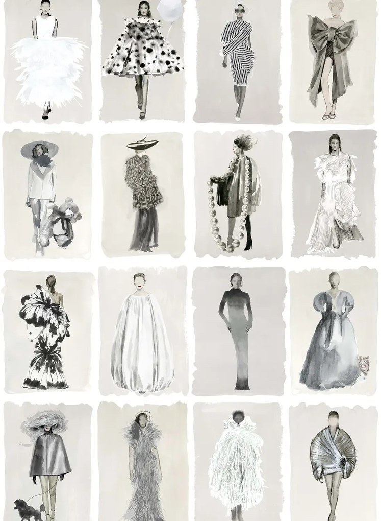 Cole & Son Carta da parati Couture Carousel - Monochrome Pearl