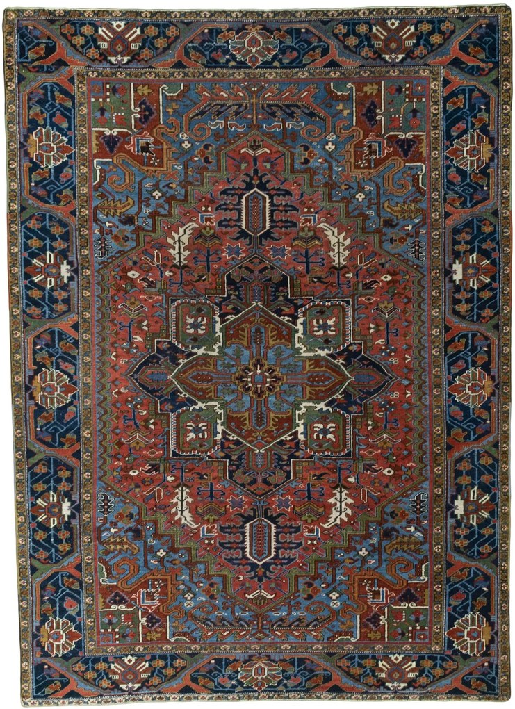 Heriz Tappeto 250 x 340 Rosso (Iran) Annodato A Mano