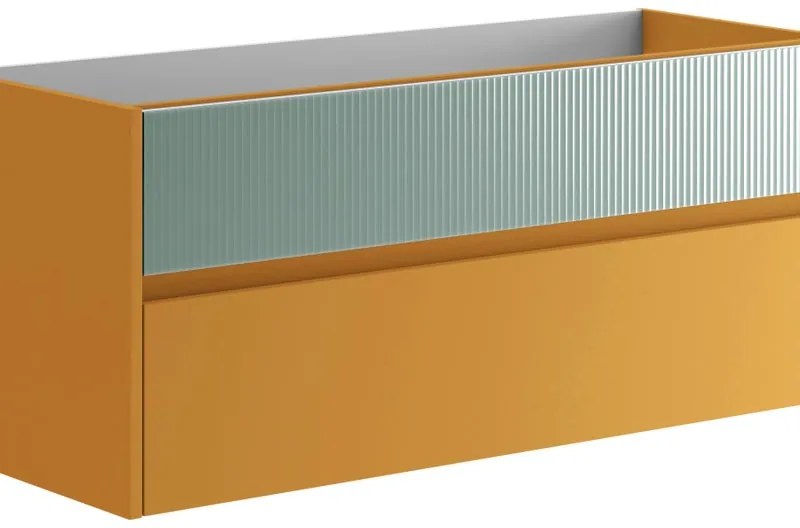 Mobile da bagno sotto lavabo Niwa beige laccato opaco L 119.5 x H 50 x P 45.5 cm 2 cassetti, lavabo non incluso