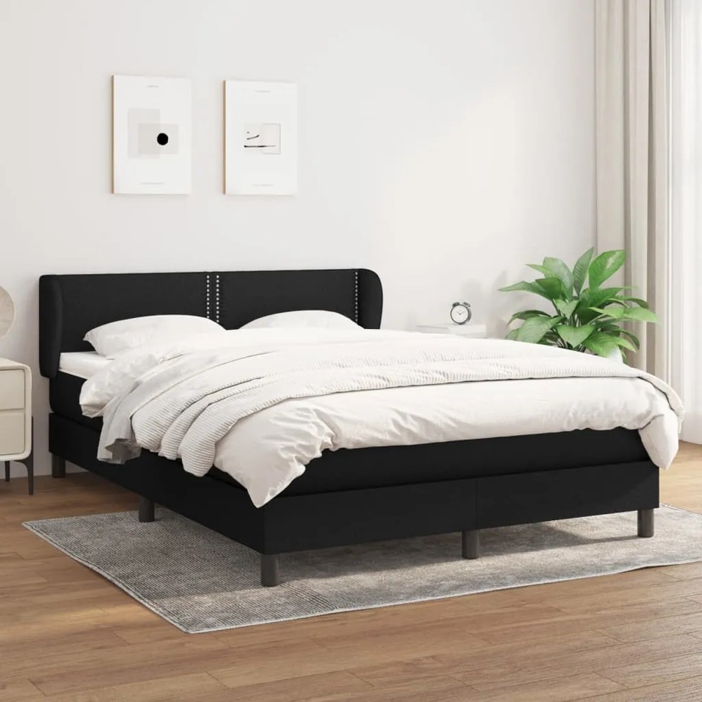 Giroletto A Molle Con Materasso Nero 140x200 Cm İn Tessuto /