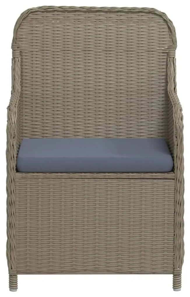 Set da pranzo da giardino 7 pz con cuscini marrone