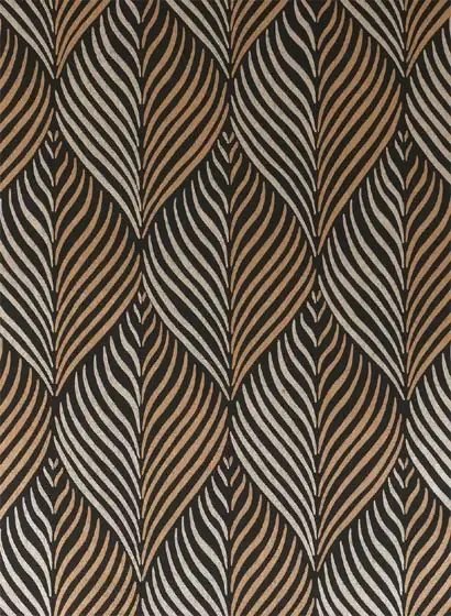 Nina Campbell Carta da parati Bonnelles - Black/ Gilver/ Gold