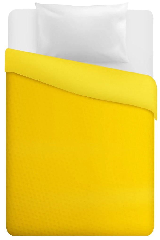 Trapuntino 1 piazza e mezza double face giallo chiaro scuro