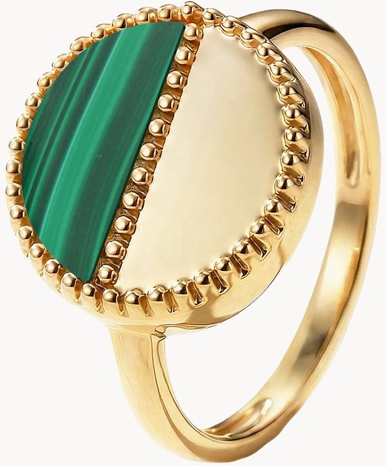 Anello placcato oro con pietre preziose Blaise