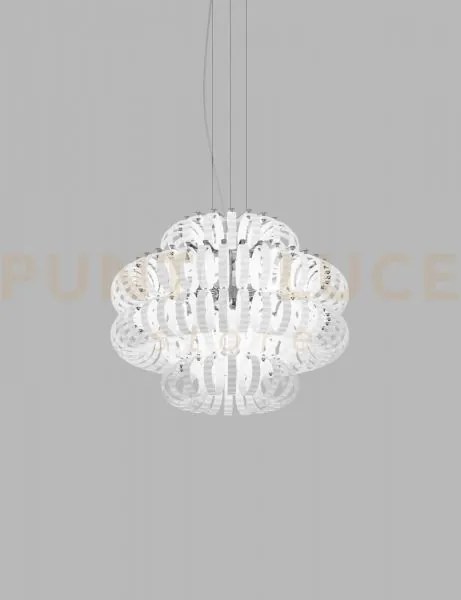 Ecos sospensione 60c bianco rigadin cromo lucido 4 luci attacco e27