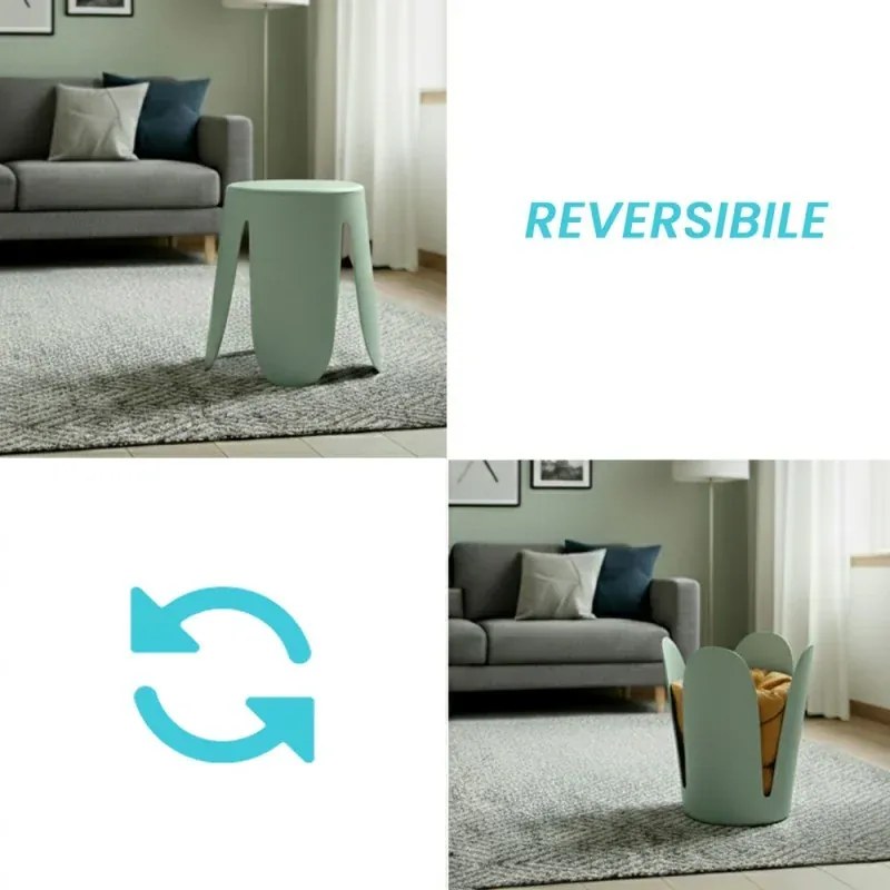 Sgabello per il bagno verde pistacchio con seduta imbottita e piedini antiscivolo Flores