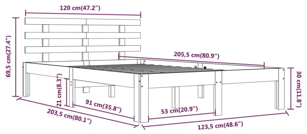 Giroletto Bianco in Legno Massello 120x200 cm