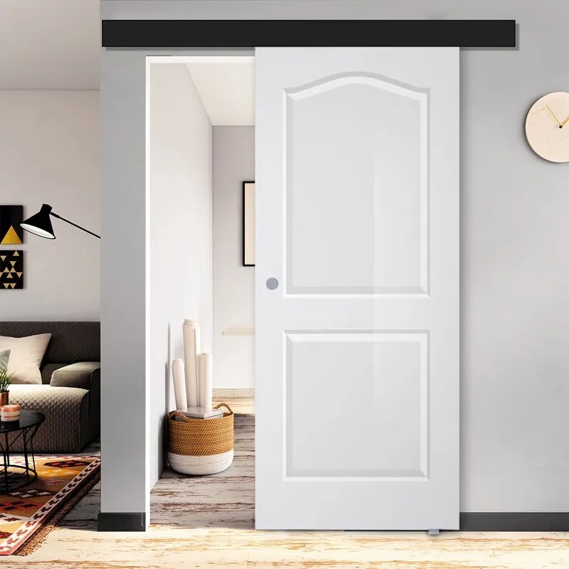 Porta scorrevole Empire in mdf bianco, L 88 x H 220 cm, con binario Atelier nero Destra