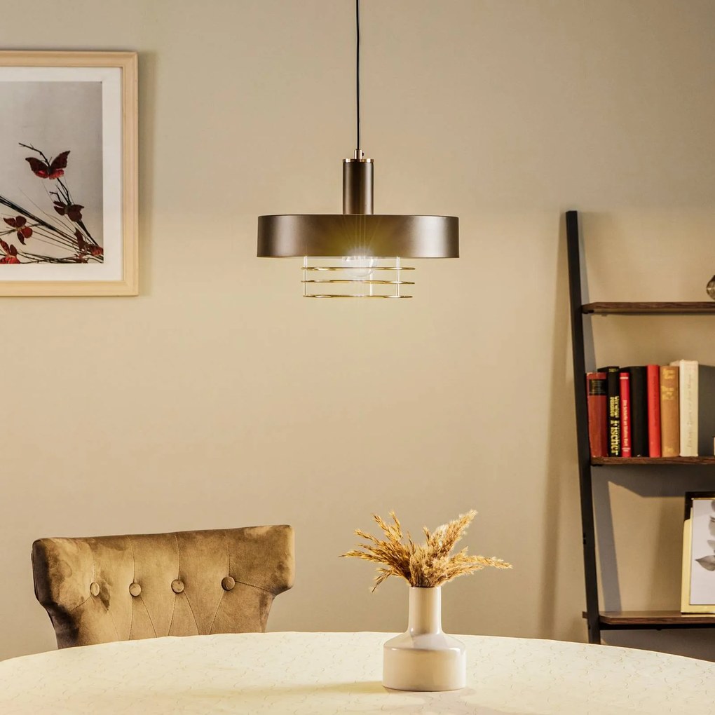Alfa Lampada a sospensione Beryt Pro in metallo nero/oro