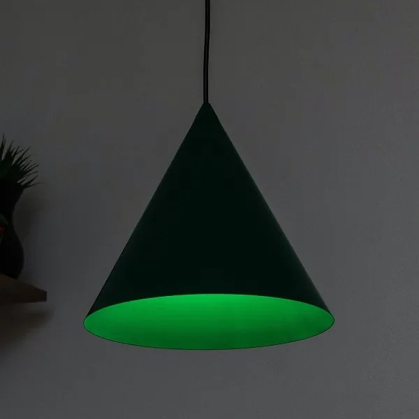 Lampada a sospensione ETNA II con cavo 1xE27/15W/230V Ø 25 cm verde