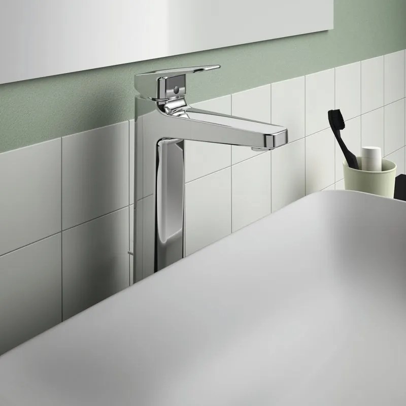 Rubinetto per lavabo a canna alta Ceraplan cromo in ottone IDEAL STANDARD P 21 cm H 32.1 cm