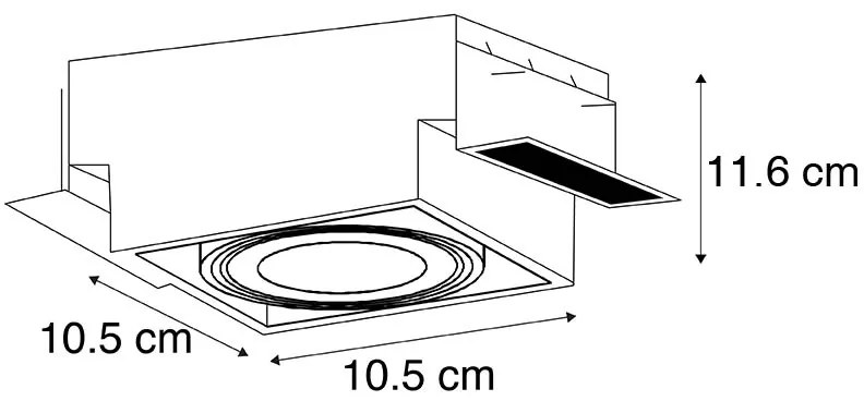 Faretto da incasso nero GU10 AR70 senza cornice - Oneon