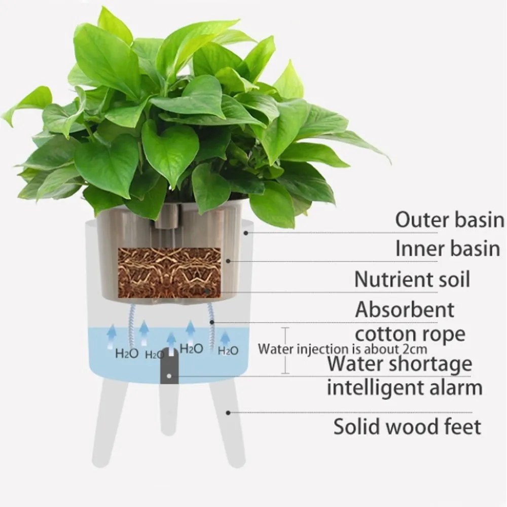 Vaso autoinnaffiante in plastica ø 23 cm Calla - Tomasucci
