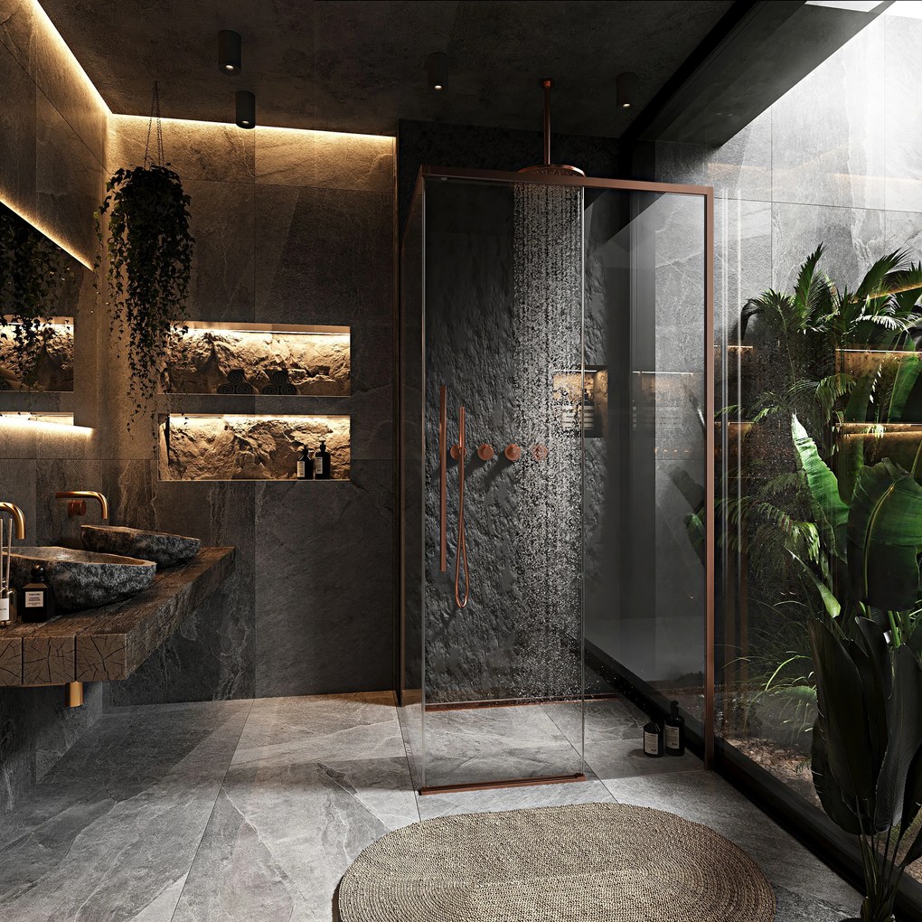 Cabina doccia SOLAR Copper Brush 90x90