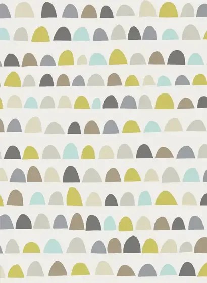 Scion Carta da parati Priya - Mist/ Pear/ Pewter