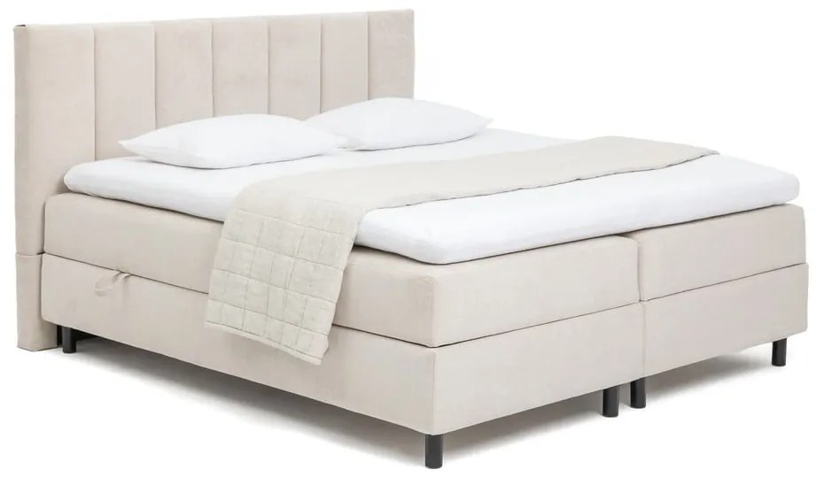 Letto boxspring beige con contenitore 180x200 cm Elva Bold Line – Bonami Selection