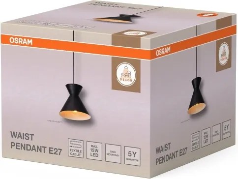 Osram - Lampada a sospensione con cavo DECOR WAIST 1xE27/40W/230V nero