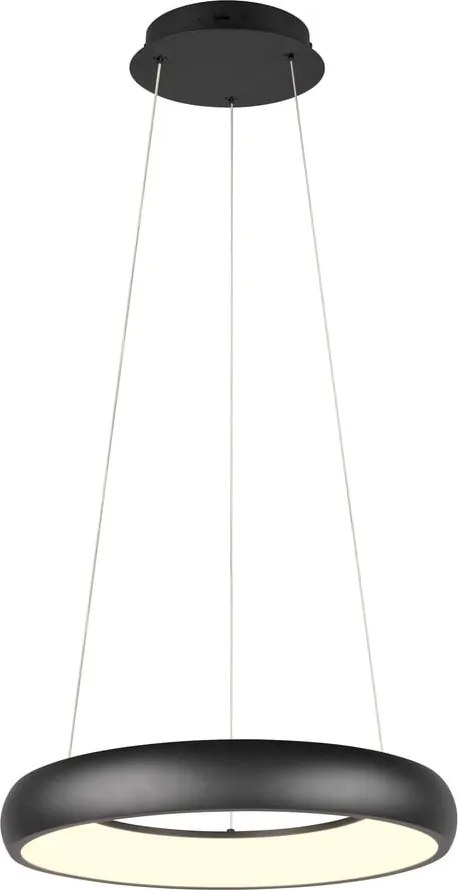 Lampadario nero opaco a LED dimmerabile con paralume in metallo ø 46 cm Cardona - Trio