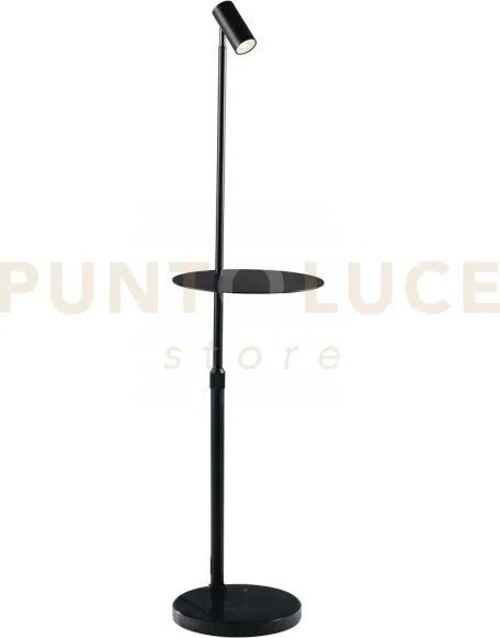 Piantana relax orientbile nera e marmo 1 luce attacco gu10 30x150cm