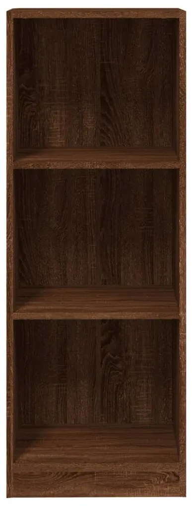 Libreria 3 Ripiani Rovere Marrone 40x24x109cm Legno Multistrato