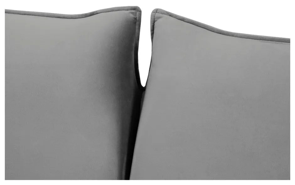 Divano letto in velluto grigio 214 cm Vienna - Cosmopolitan Design