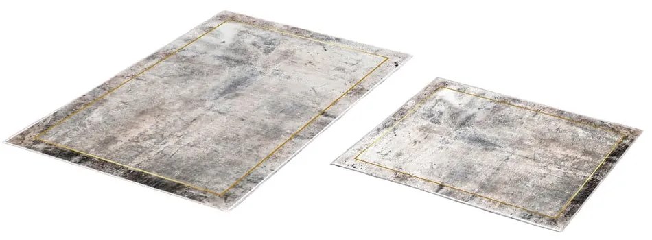 Set di tappetini per il bagno grigi/marroni 2 pz 60x100 cm – Foutastic