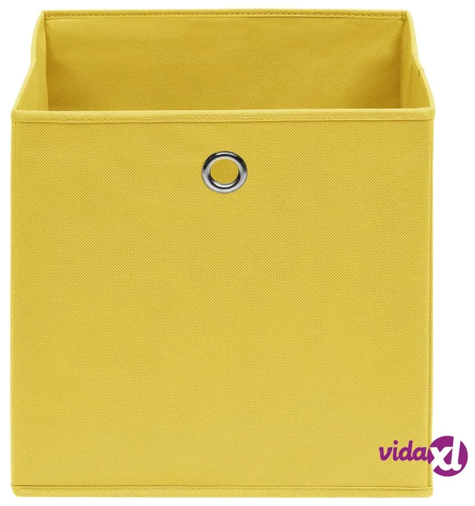 vidaXL Scatole Portaoggetti 4pz Gialle 32x32x32 cm Tessuto