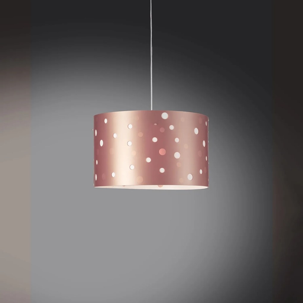 Sospensione Moderna Pois Polilux ® Pink Metal 1 Luce E27 D40Cm