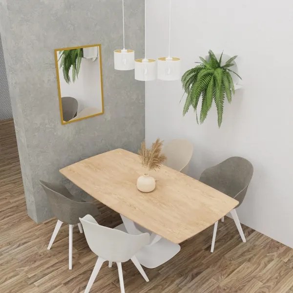 Lampadario a sospensione con filo LOFT SHADE 3xE27/60W/230V bianco/oro