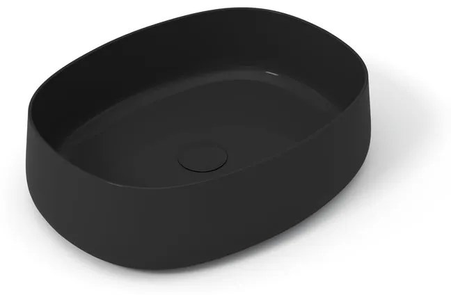 Lavabo da appoggio OLYMPIA CERAMICA ovale piletta non inclusa in ceramica L 60 x H 15 x P 40 cm nero piletta non inclusa