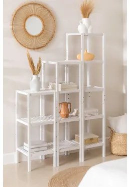 Set di 3 mensole in bambù Zarak Bianco Legno & - Sklum