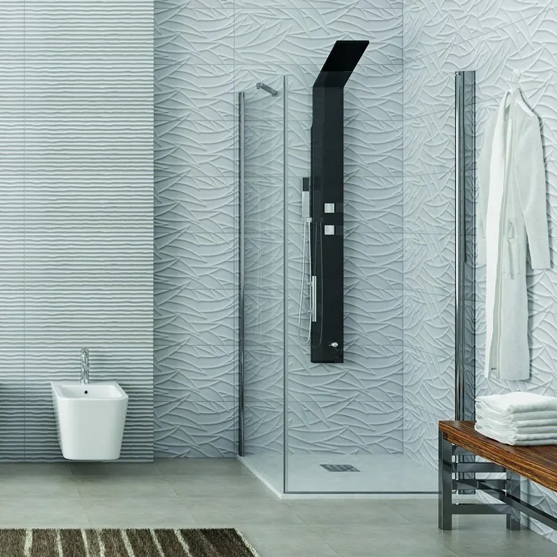 Box doccia 70x100 anta battente 70 e fisso 100 cm modello KS2800S - KAMALU