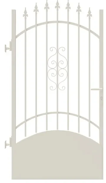 Cancello Marmolada in ferro, apertura a sinistra, L 104.5, H 180-195 cm, di colore bianco