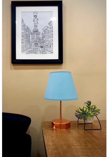 Lampada da tavolo 1xE27/60W/230V blu/rame